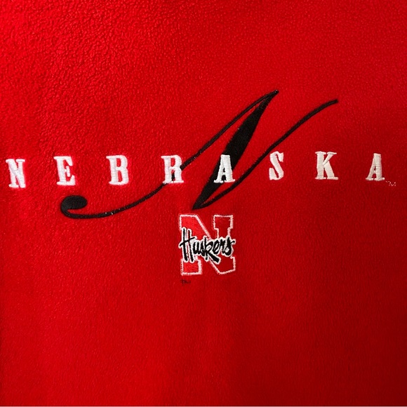 Vintage 90s Nebraska Cornhuskers Fleece Pullover Long Sleeve Medium - Picture 4 of 13